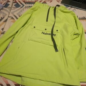 Nobaday Neon Lime Pullover Hoodie with Teal Label